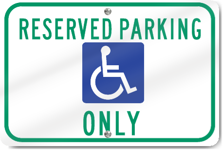 Horizontal Reserved Parking (Graphic) Only Sign