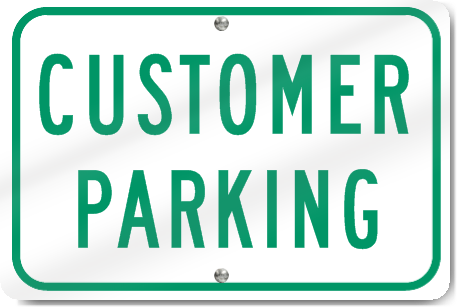Horizontal Customer Parking Sign