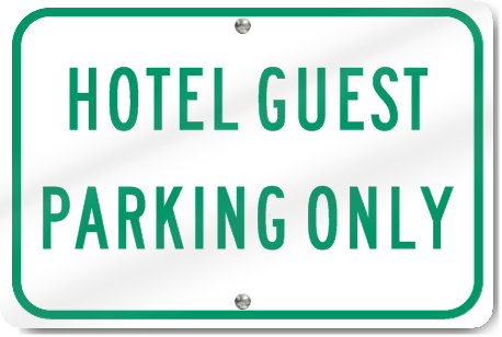 Horizontal Hotel Guest Parking Only Sign