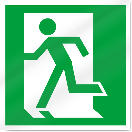 Exit Left Symbol Safety Signs