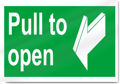 high safety pull to open sign 2950