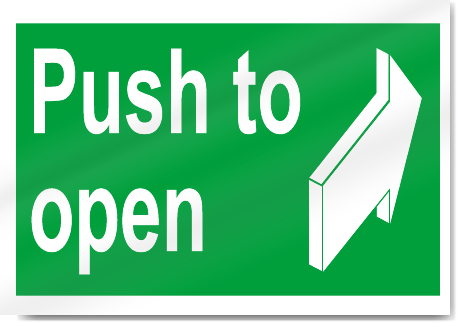 Push To Open Safety Signs