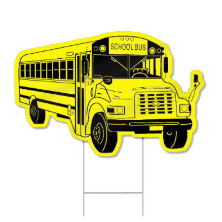 School Bus Shaped Sign
