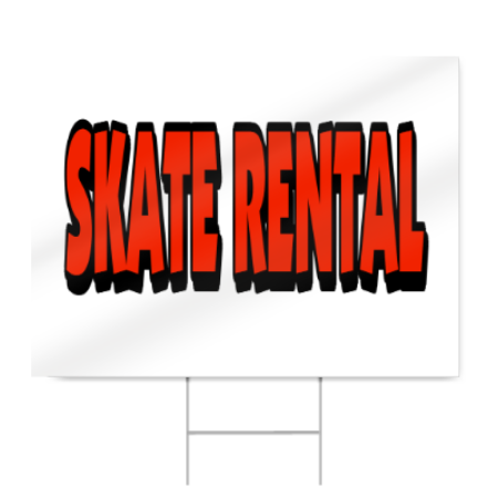 Skate Rental Block Lettering Sign