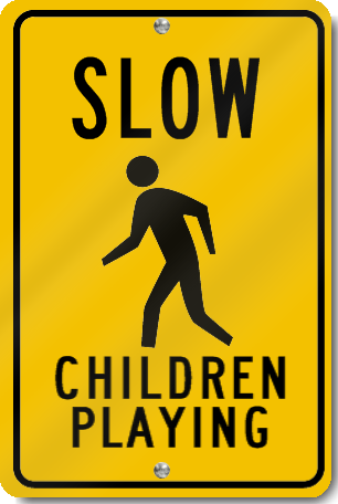 Slow Children Playing With Child Symbol Sign