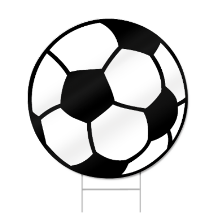 Soccer Ball Shaped Sign