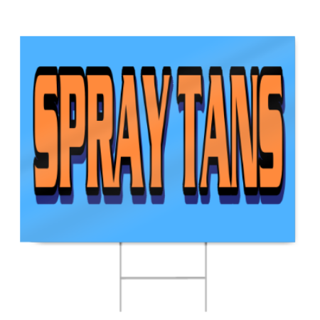 Spray Tans Block Lettering Sign