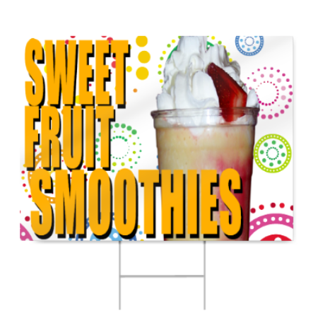 Sweet Fruit Smoothies Sign