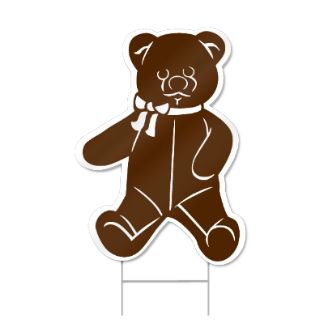 Teddy Bear Shaped Sign