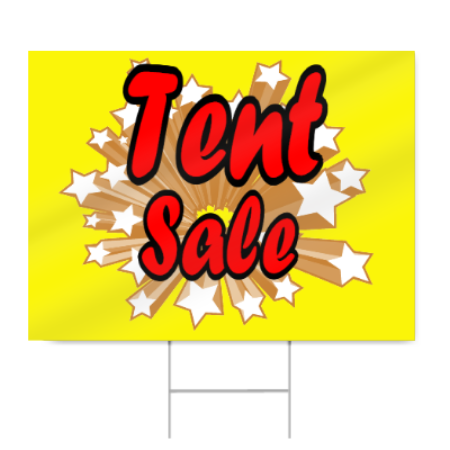 Tent Sale Sign - Yellow