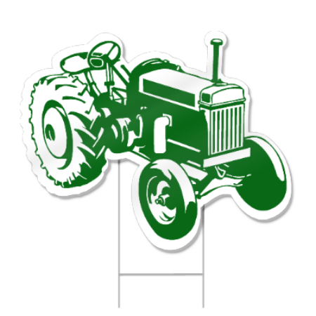 Tractor Shaped Sign