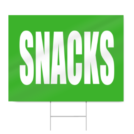Two Color Snack Sign