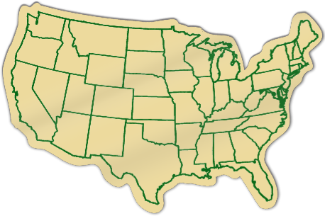 U.S. Map Shaped Magnet