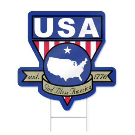 USA Badge Shaped Sign