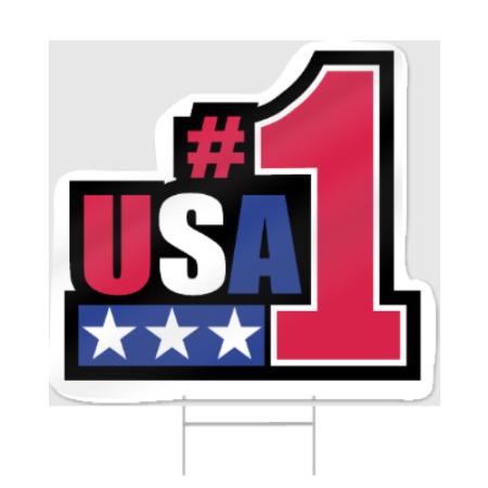 USA Number One Shaped Sign