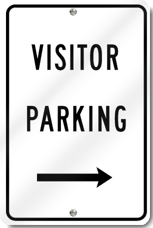 Visitor Parking Sign With Right Arrow