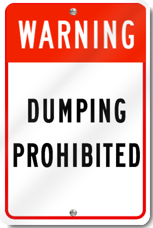 Warning Dumping Prohibited Sign
