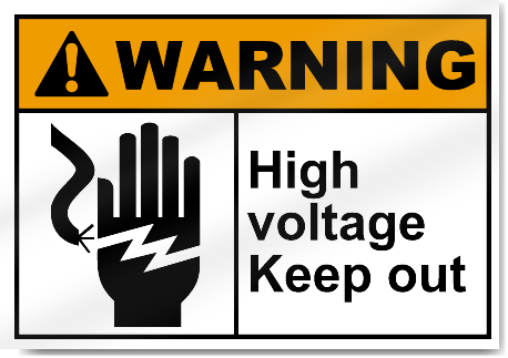 high warning high voltage keep out sign 3122