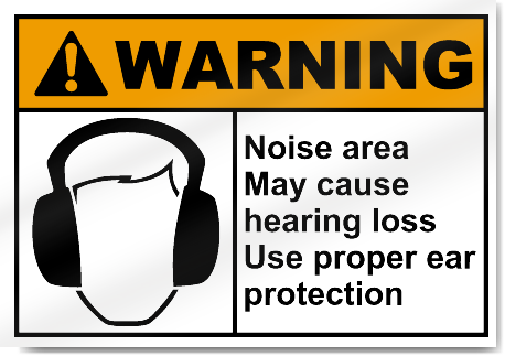 high warning noise area may cause hearing loss sign 3158
