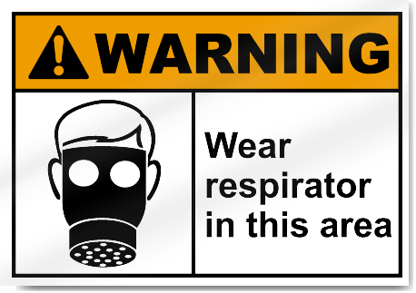 707 Safety Sticker Sign 200x 250mm Pack of 10 WEAR RESPIRATOR 