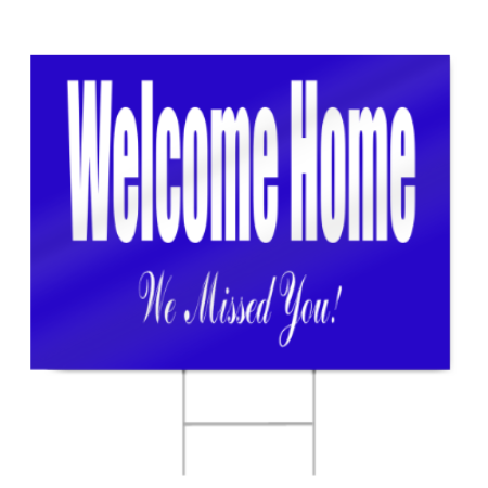 Welcome Home from Hospital Sign in Blue
