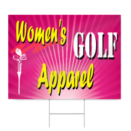 Women's Golf Apparel Sign