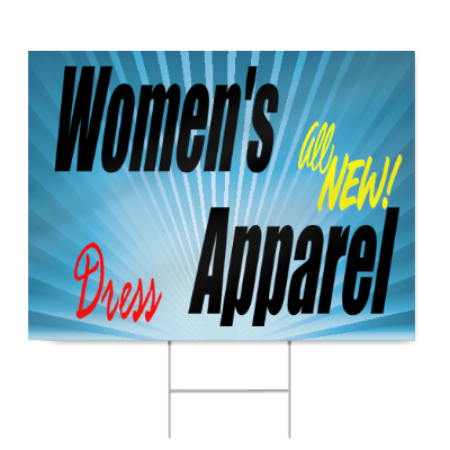 Womens Dress Apparel Sign