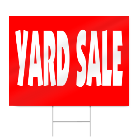 Yard Sale Sign in Red