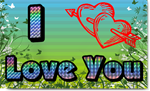 I love you Banners with Flowers