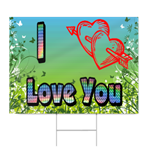 I love you Sign with Flowers