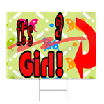 It's a Girl Sign in Red