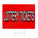 Lottery Tickets Block Lettering Sign