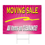 Moving Sale Clearance Sign