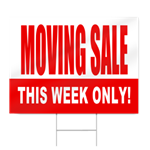 Moving Sale Sign in Red