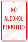 No Alcohol Permitted Sign