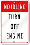 No Idling Turn Off Engine Sign