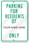 Resident Parking Custom Aluminum Sign