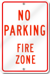No Parking Fire Zone Sign in Red