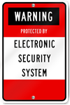 Warning Electronic Security System Sign