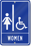 Restrooms Women/Handicap Sign