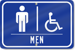 Horizontal Restrooms Men/Handicap Sign