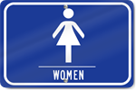 Horizontal Restrooms Women Sign