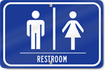 Horizontal Restrooms Men/Women Sign