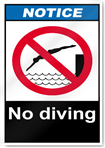 No Diving Notice Signs