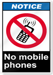 No Mobile Phones Notice Signs