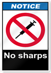 No Sharps2 Notice Signs