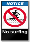 No Surfing Notice Signs
