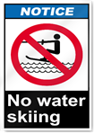 No Water Skiing Notice Signs