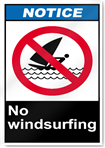 No Windsurfing Notice Signs