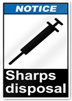 Sharps Disposal Notice Signs